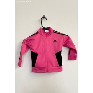 Adidas Girls Pink/Black Jacket - Size 18m